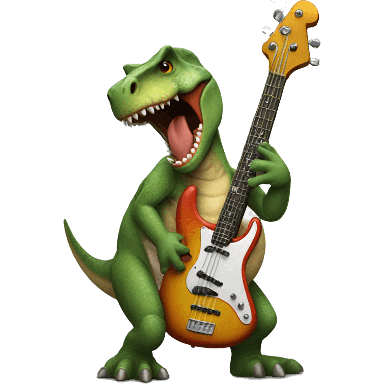 Dinosaur playing bass emoji