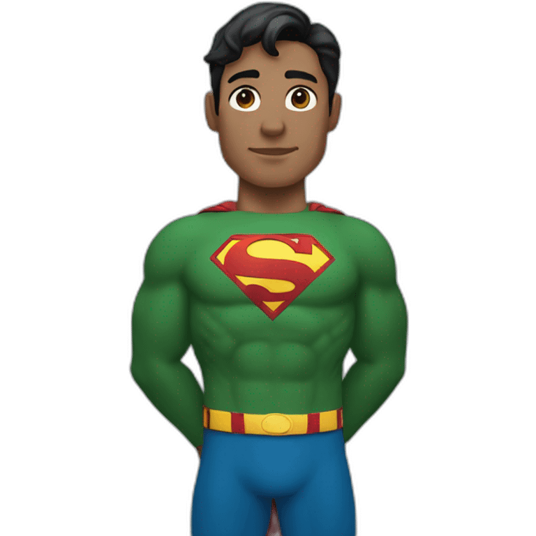 Avatar of Superman wears forest green clothes emoji