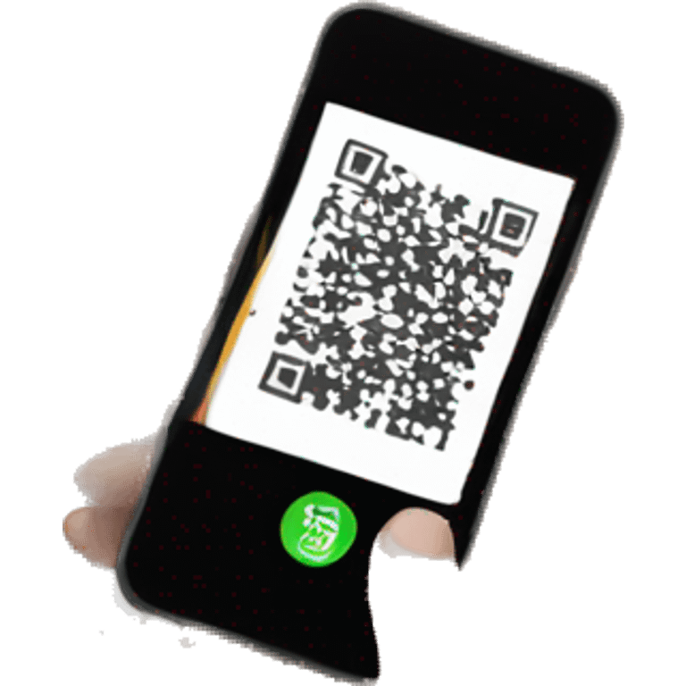 hand with phone scanning a parcel qr-code emoji