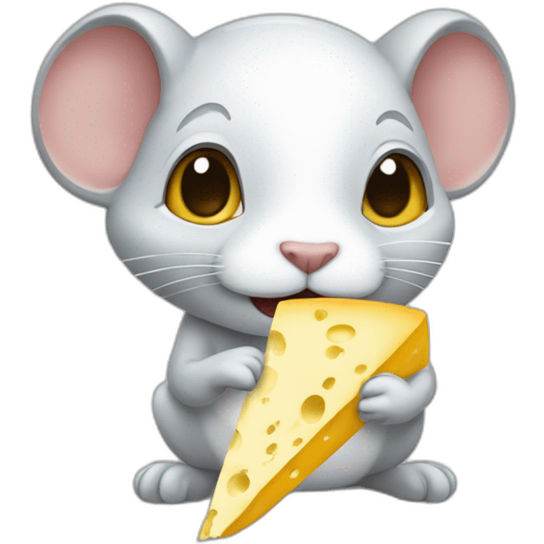 Souris qui mange un fromage emoji