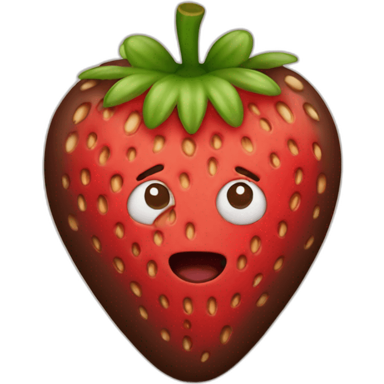 Strawberry in chocolate  emoji