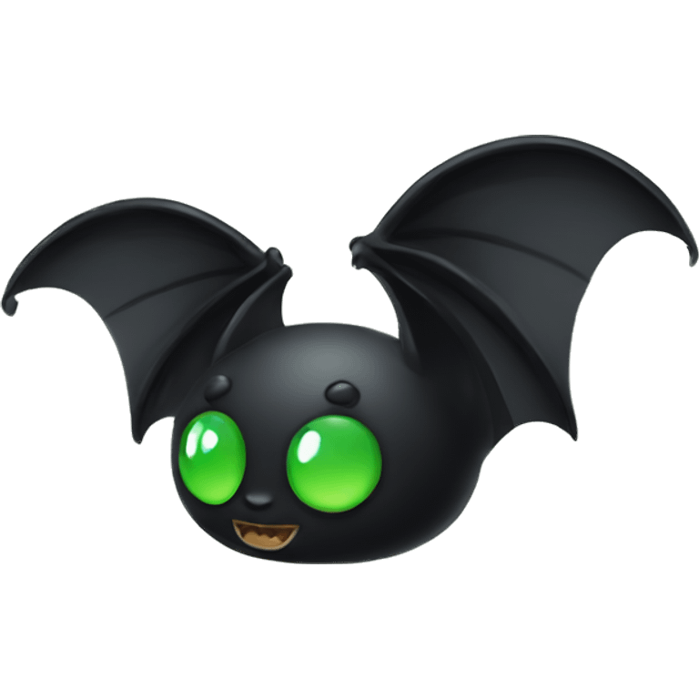 Black bat green wings emoji