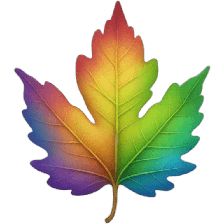 Rainbow leaf with face  emoji