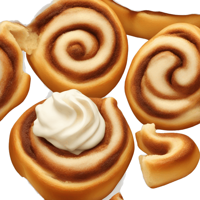 cinnamon bun with cream emoji