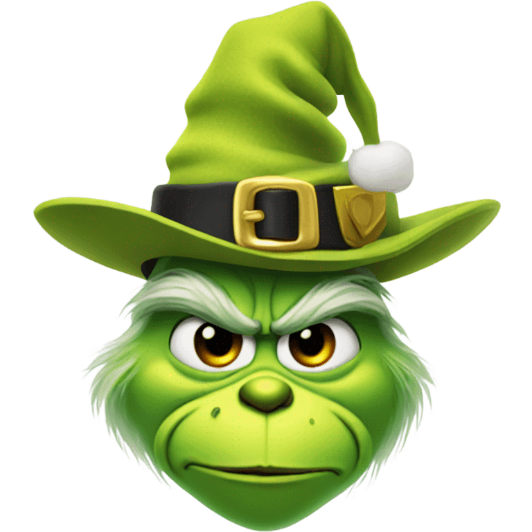 Grinch wearing a pilgrim hat with a gold buckle  emoji