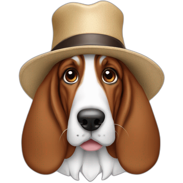 basset hound in hat emoji