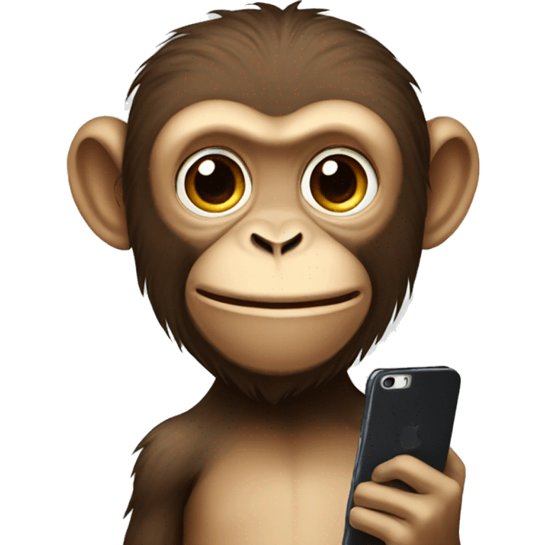 Monkey with mobile emoji