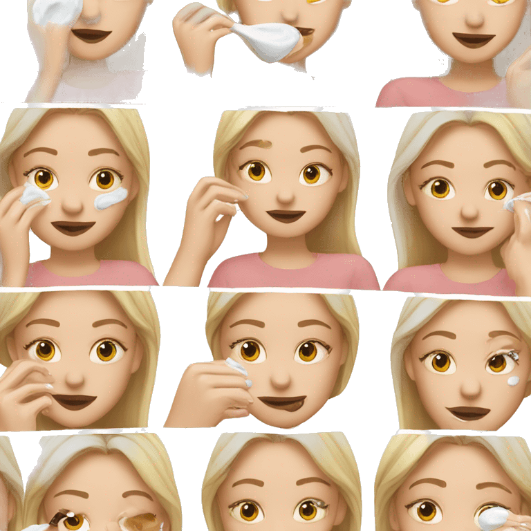 white girl applying cream on face emoji