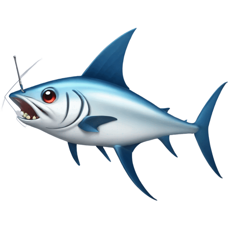 Swordfish with a lure in its mouth emoji