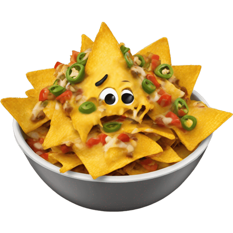 a bowl of loaded nachos emoji