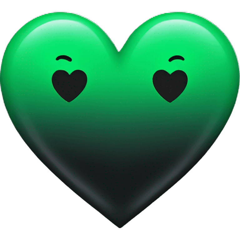 Half black and half Green heart emoji