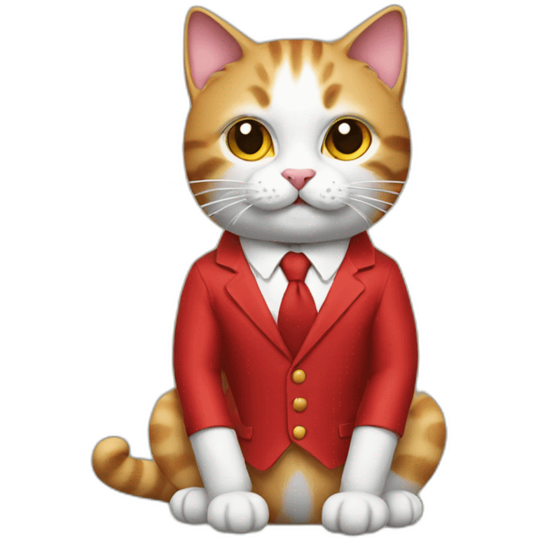 Cat with red suits and money  emoji