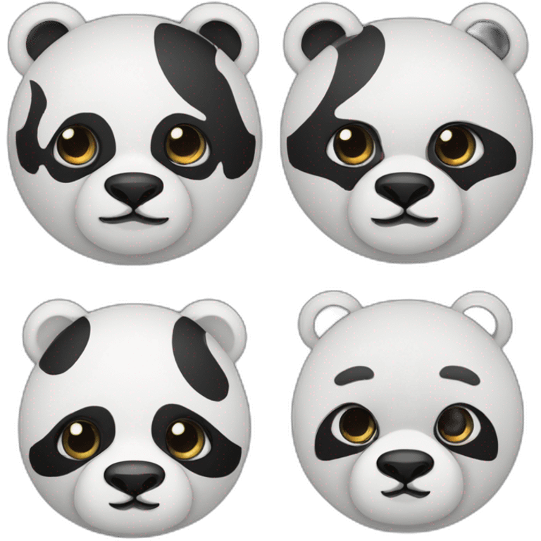 halfe face bear half face panda emoji