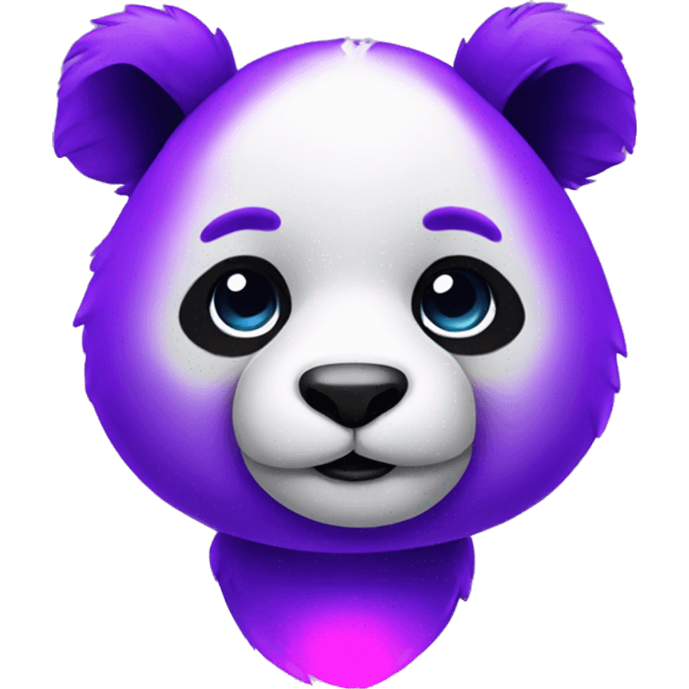 cute neon purple panda emoji