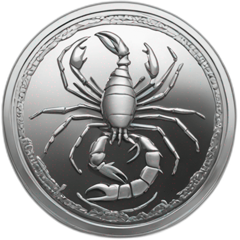 scorpio detailed rising chrome coin emoji