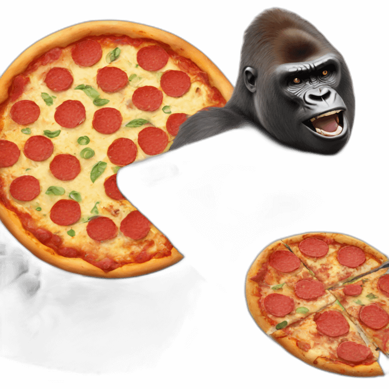 Gorilla and iPhone and pizza emoji