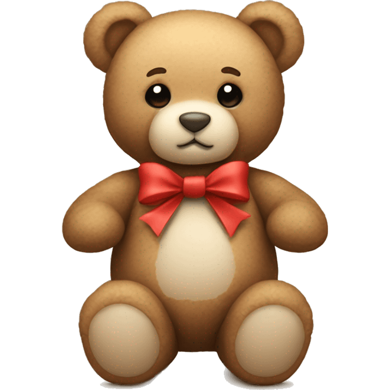 Cute teddy bear with bow  emoji