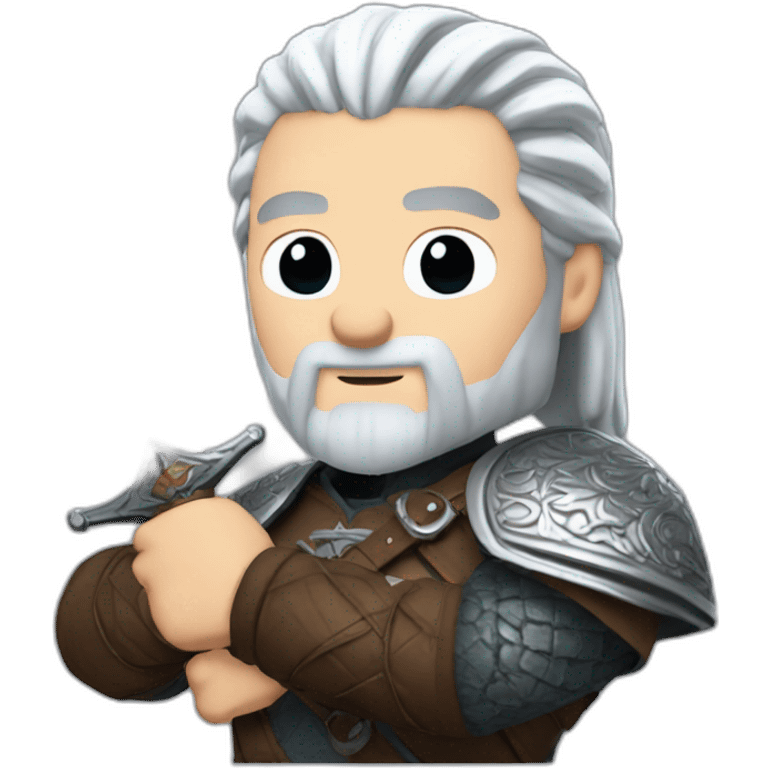 geralt of rivia holding silver sword emoji