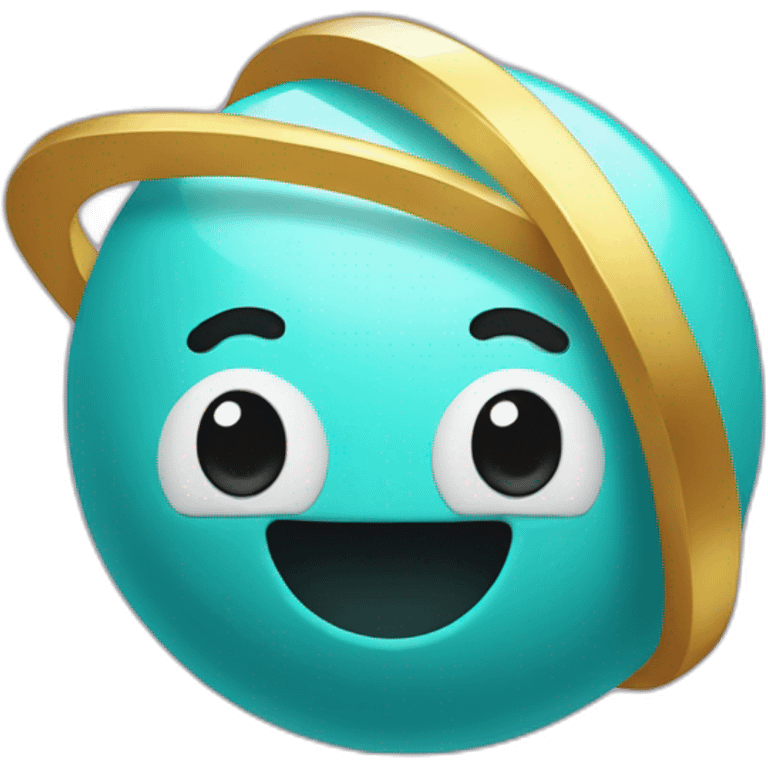 Uranus with ring and smiling face emoji