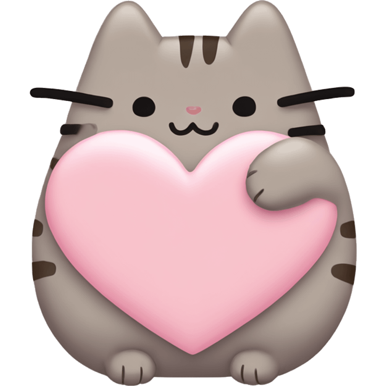 pusheen light pink heart emoji