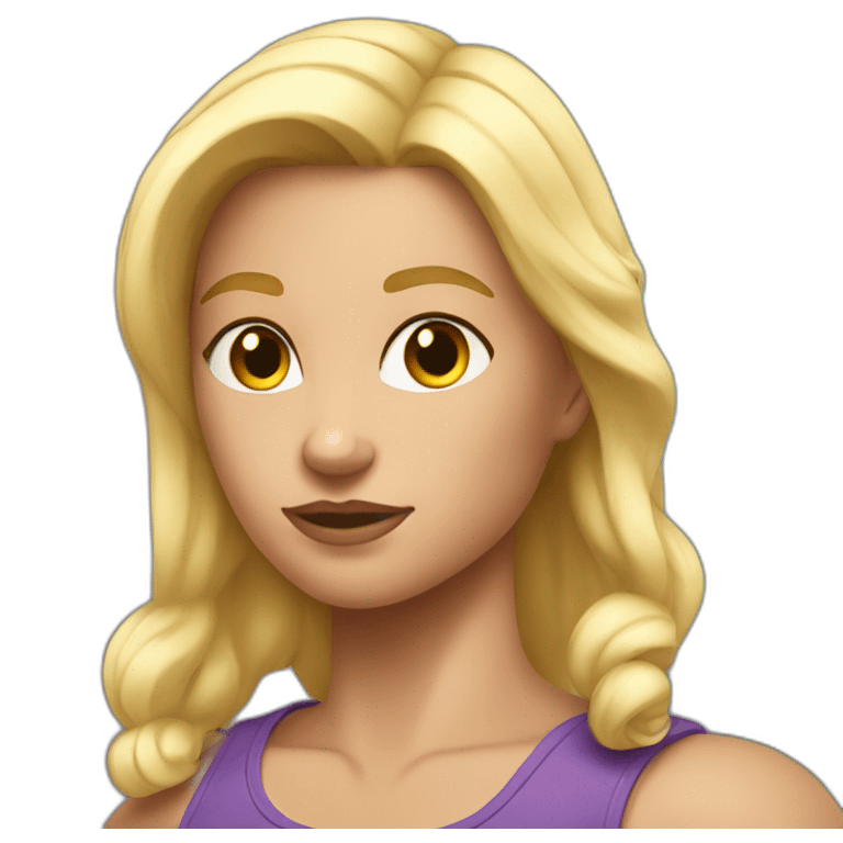 Strong muscle blonde girl emoji