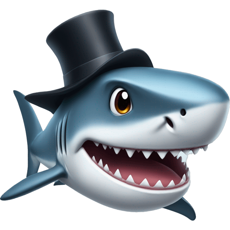 shark with tophat emoji