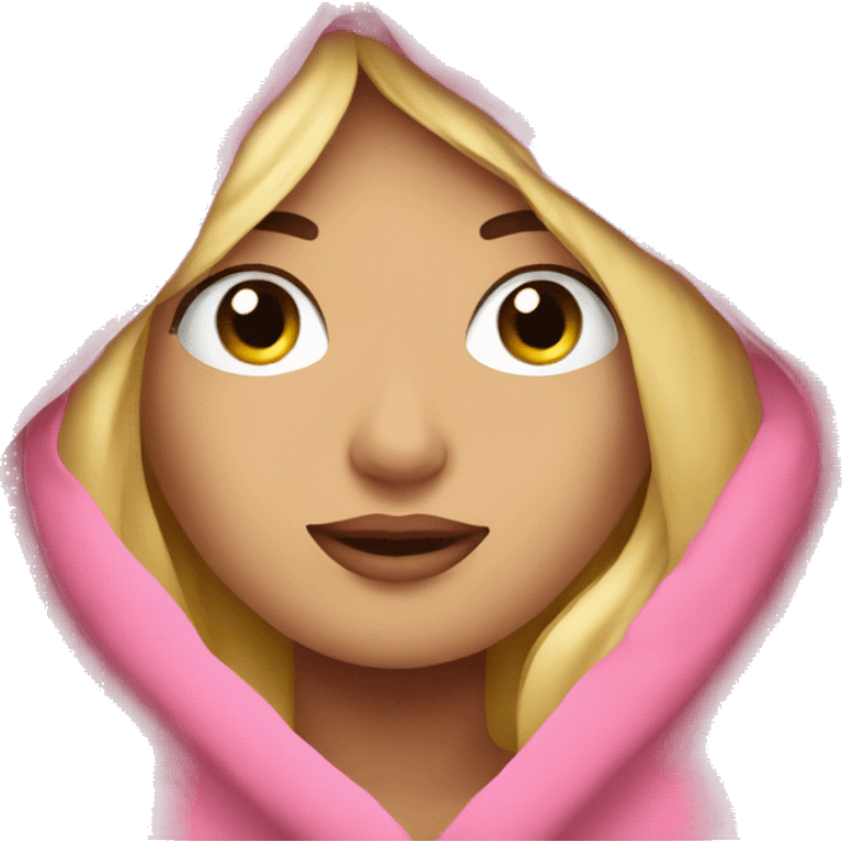 Blonde under a pink blanket emoji