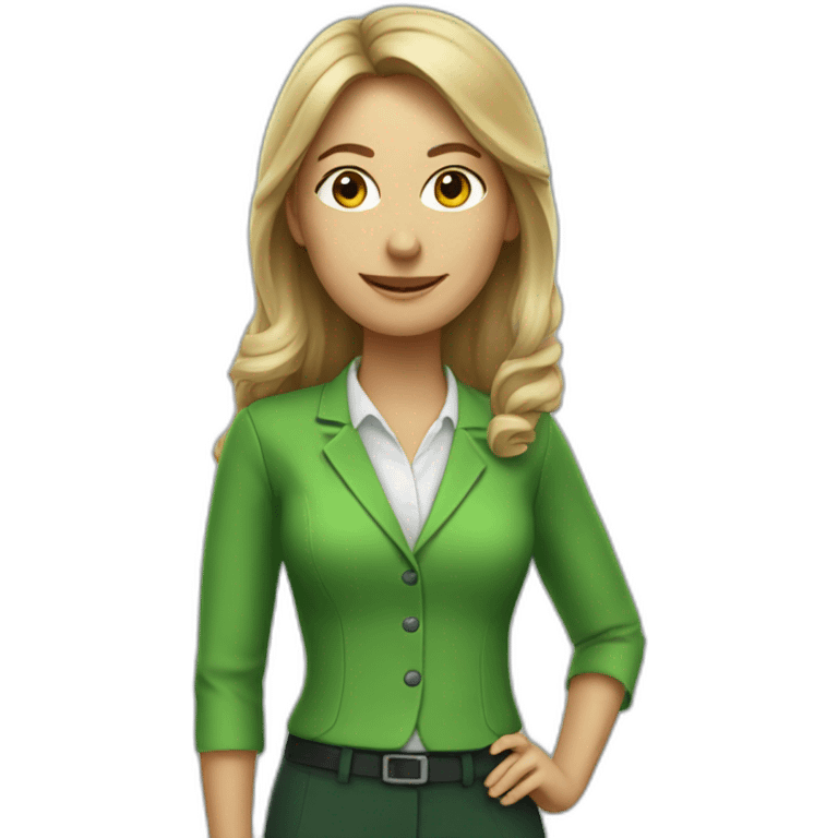 accountant  woman in green clothes emoji