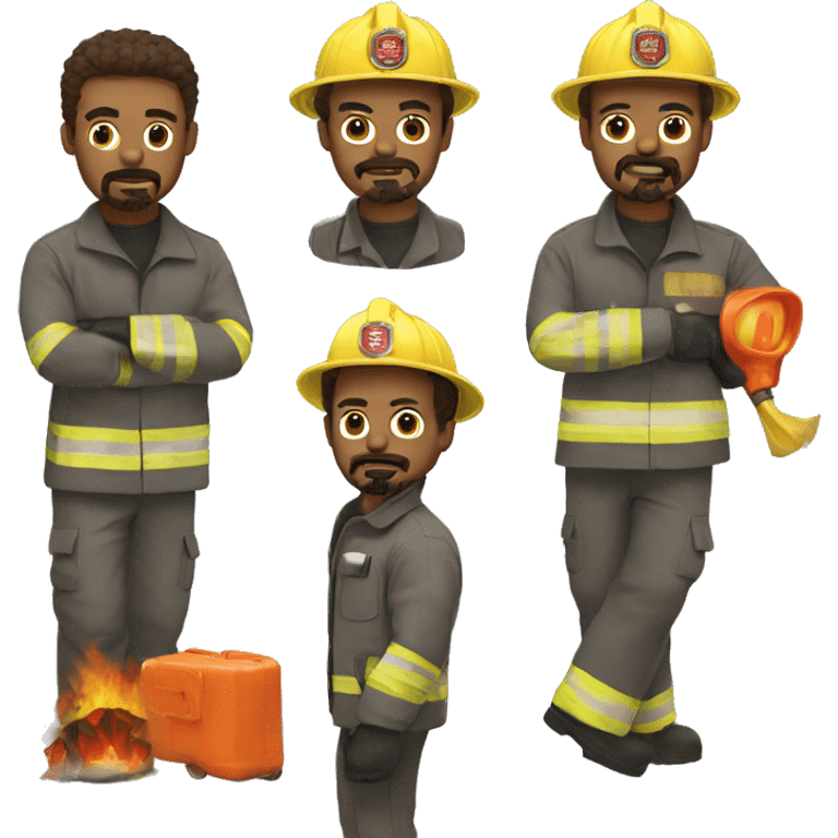 Firefighter with brown goatee  emoji