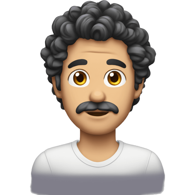 Chico moreno con rizos emoji