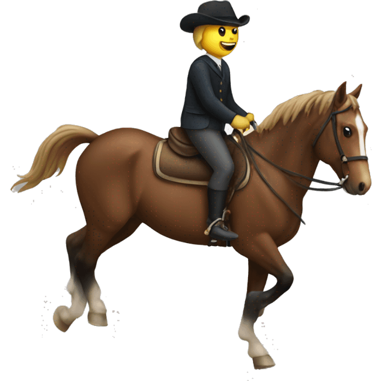 A horse riding a person emoji