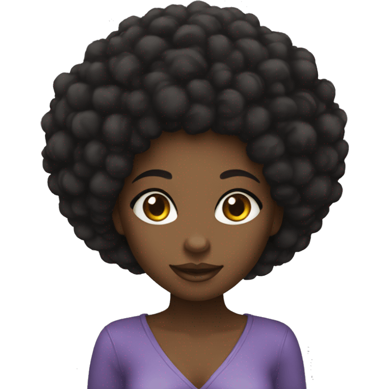 Black girl in afro emoji