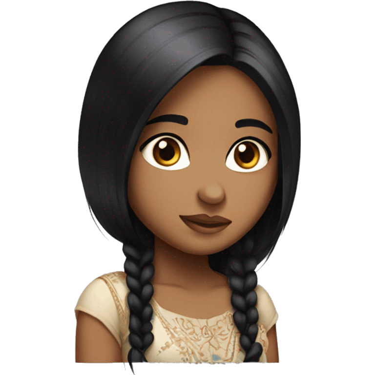 Gujarati big eyed pretty straight black hair girl  emoji