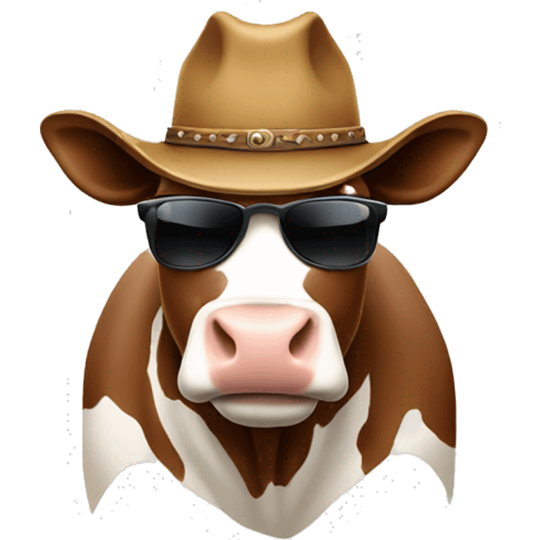 cow with cowboy hat and sunglasses emoji