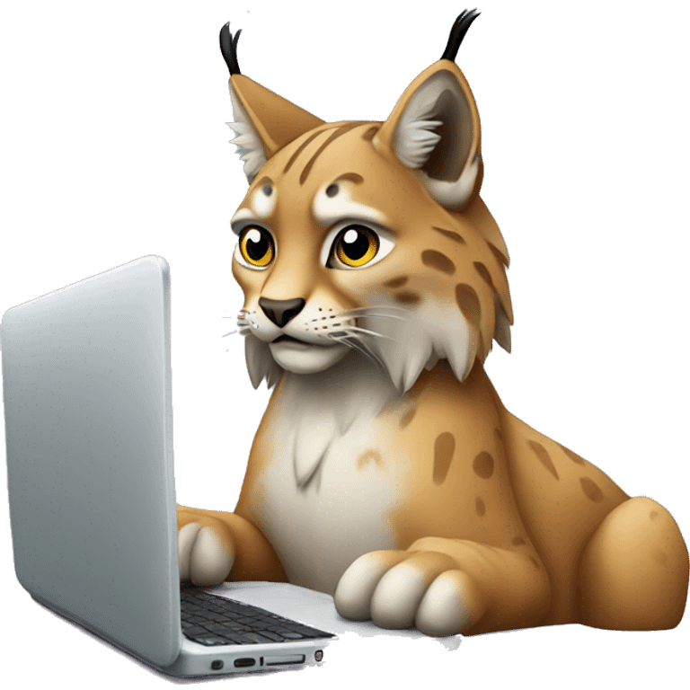 A lynx with a laptop emoji