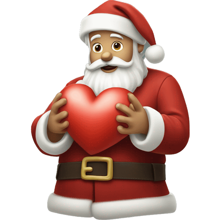 Santa Claus making a heart with his hands emoji