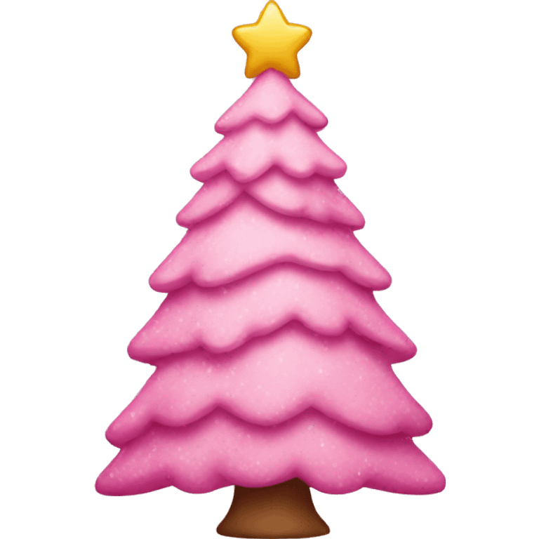 Cute pink Christmas tree  emoji