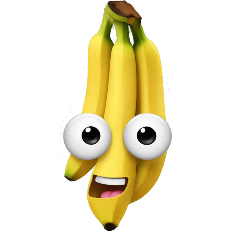 Banana with legs and funny face emoji