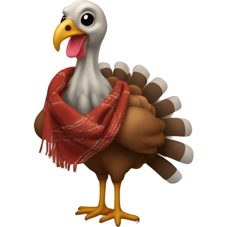 Turkey wearing a scarf emoji