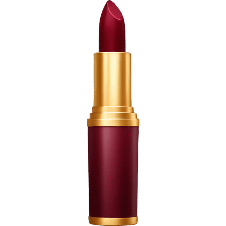 Luxury golden lipstick in red-wine colour without lips emoji