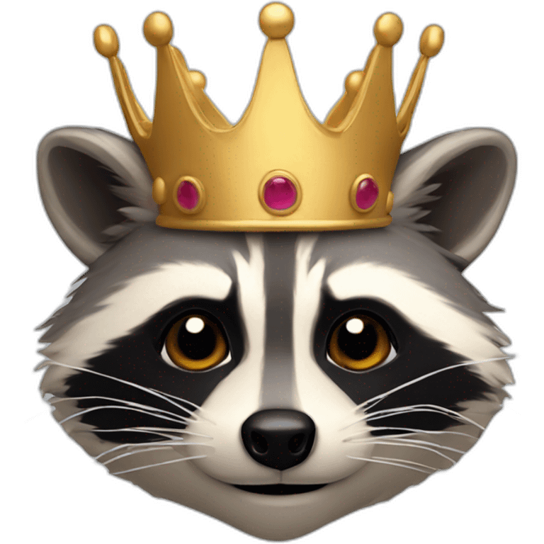 raccoon head with crown emoji