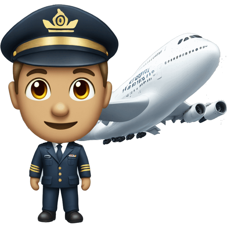 Pilot with a380 plane emoji