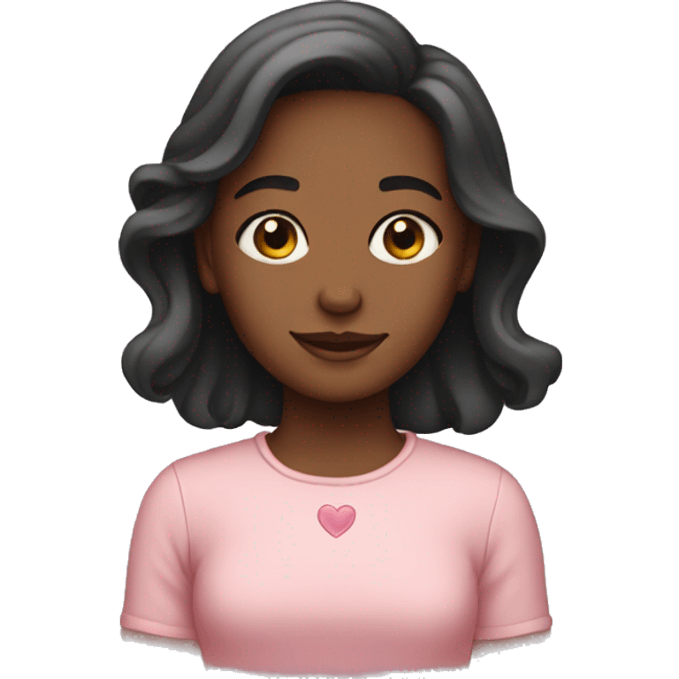 Girl with love emoji