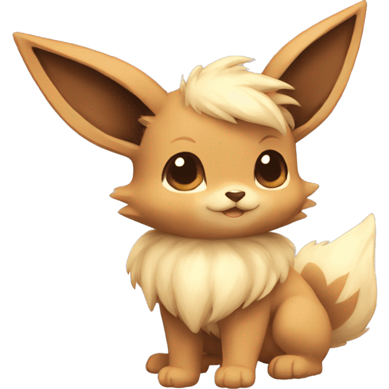 Kawaii Shiny Pastel Tan Eevee Full Body emoji