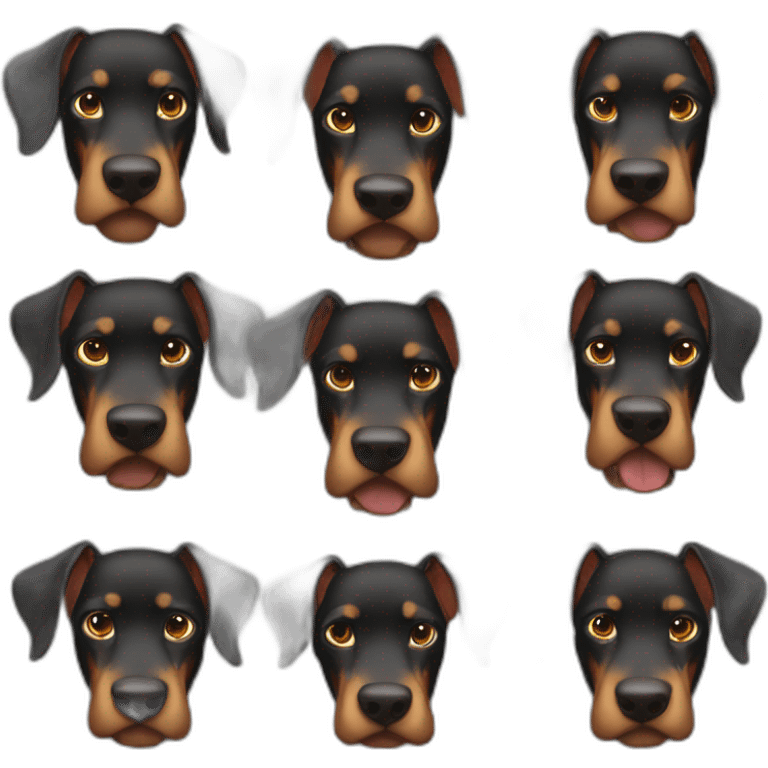 Angry doberman only face emoji