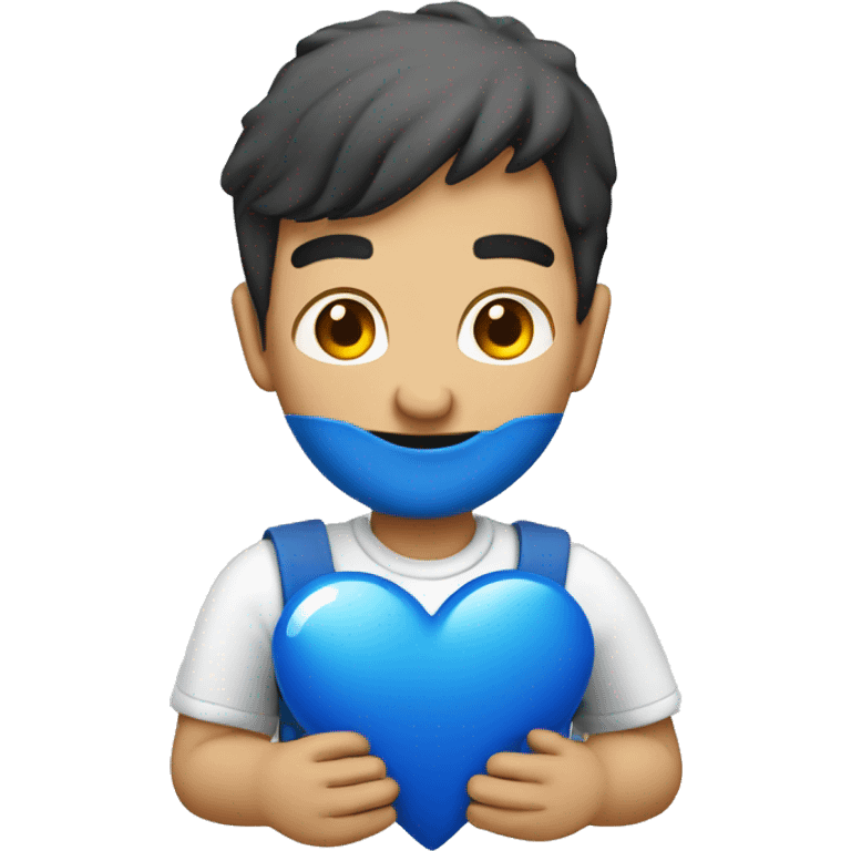 Corazón azul con vendas emoji