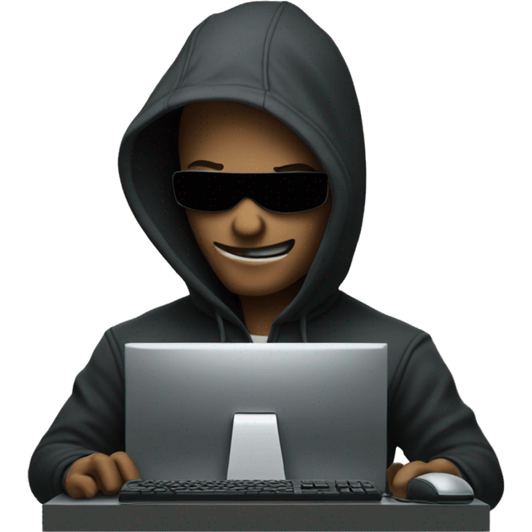 hacker in front of PC terminal emoji