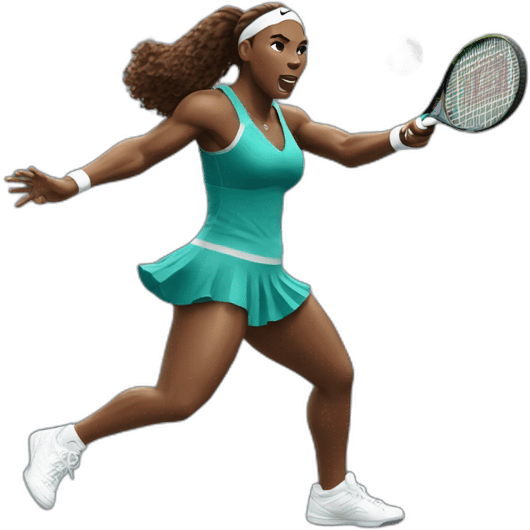 Serena Williams hitting tennis ball emoji