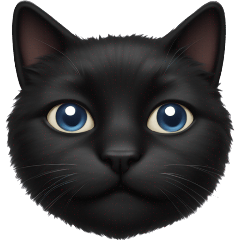 fluffy black cat nose half white emoji