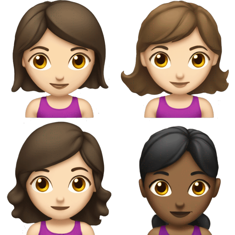 3 white girls with brown or black hair doing Olympic weightlifting or CrossFit emoji